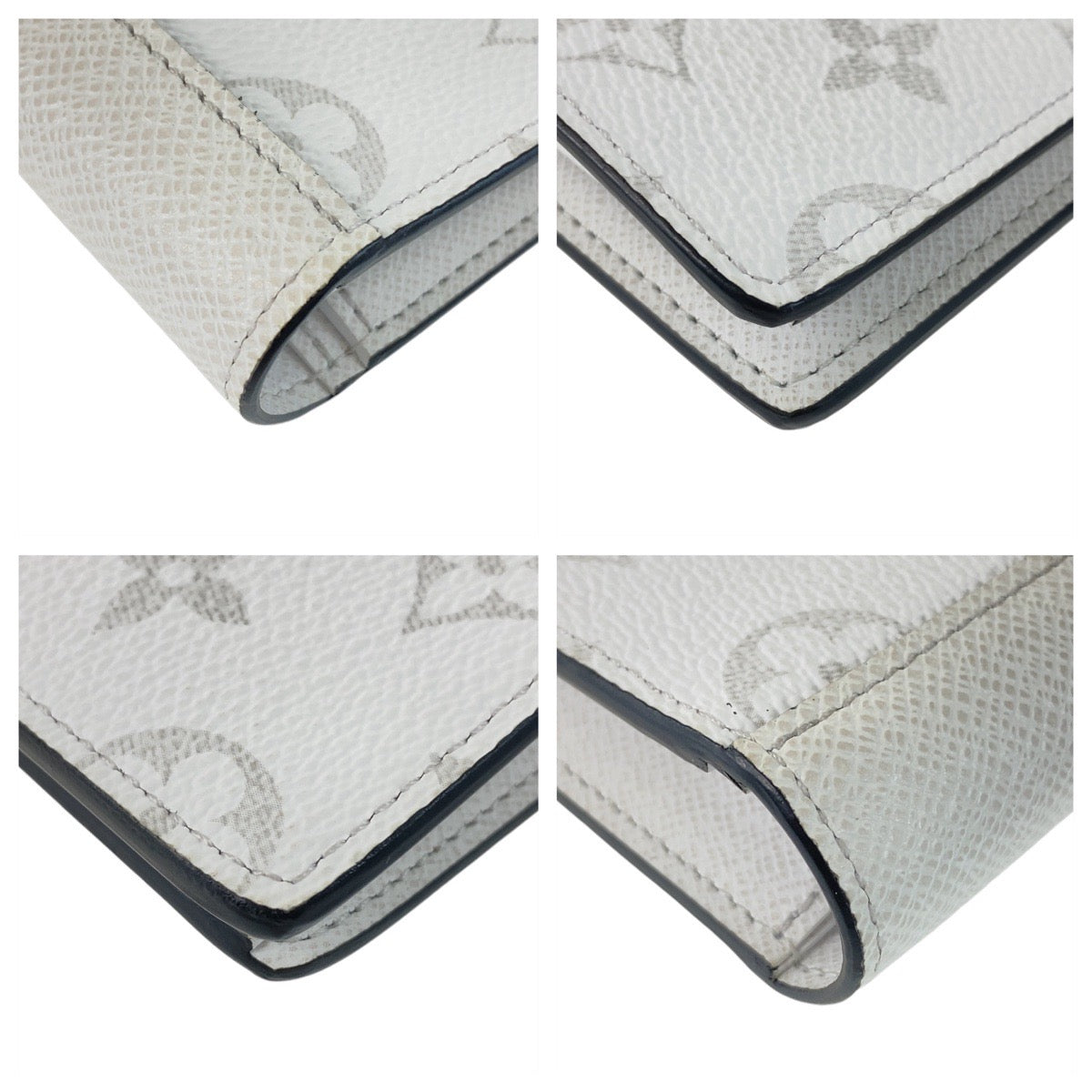 LOUIS VUITTON Long Wallet Purse M30298 PVC Antarctica White SilverMetal Long Wallet Purse Taigalama Portefeuille Braza mens Used Authentic