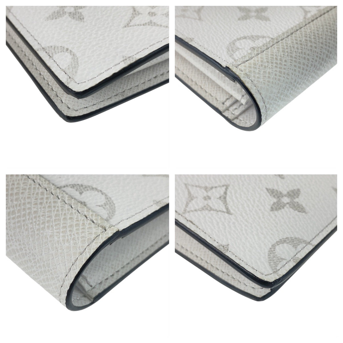 LOUIS VUITTON Long Wallet Purse M30298 PVC Antarctica White SilverMetal Long Wallet Purse Taigalama Portefeuille Braza mens Used Authentic