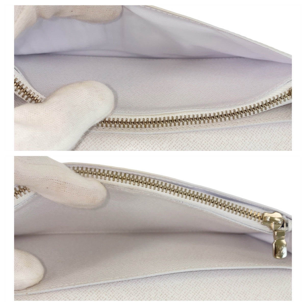 LOUIS VUITTON Long Wallet Purse M30298 PVC Antarctica White SilverMetal Long Wallet Purse Taigalama Portefeuille Braza mens Used Authentic