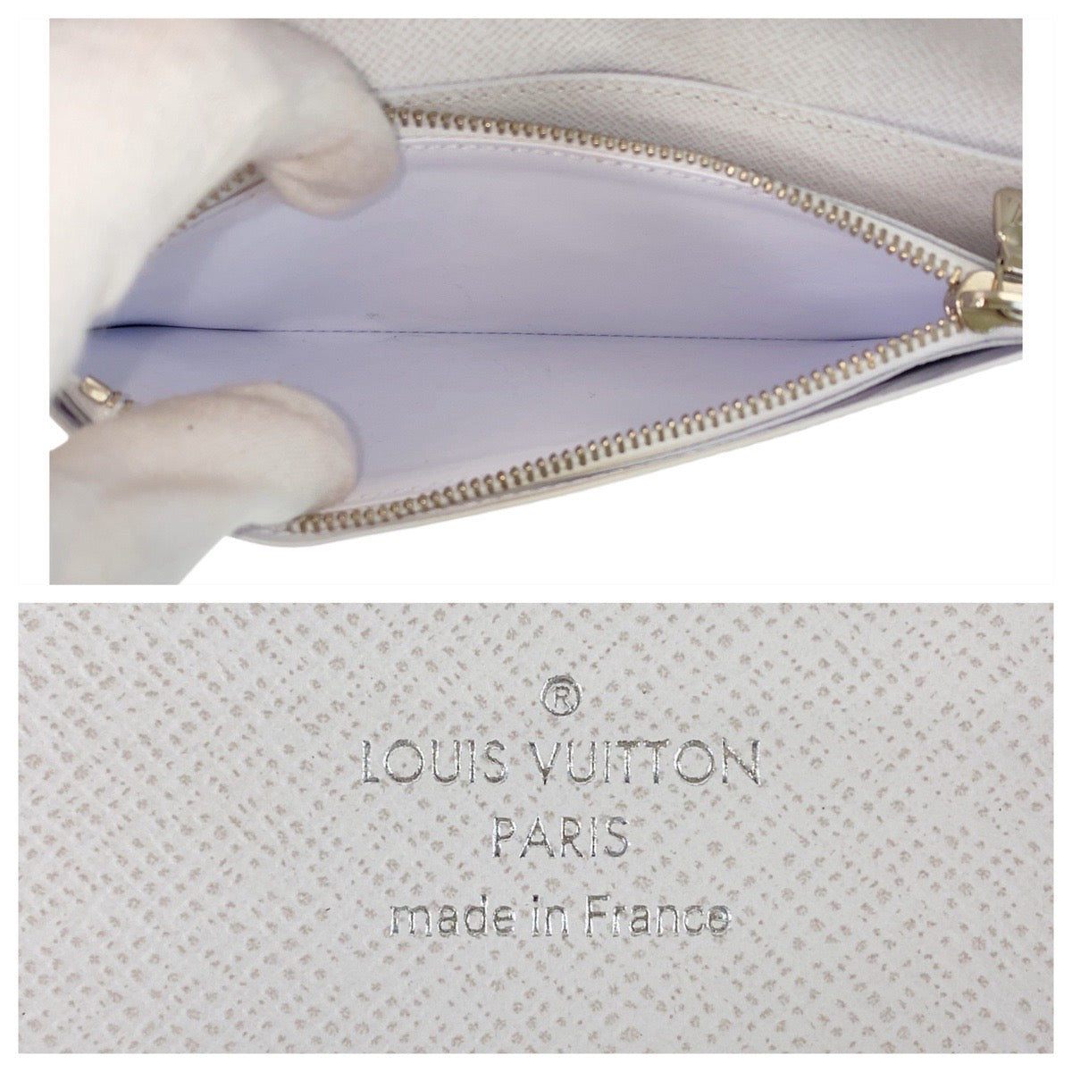 LOUIS VUITTON Long Wallet Purse M30298 PVC Antarctica White SilverMetal Long Wallet Purse Taigalama Portefeuille Braza mens Used Authentic