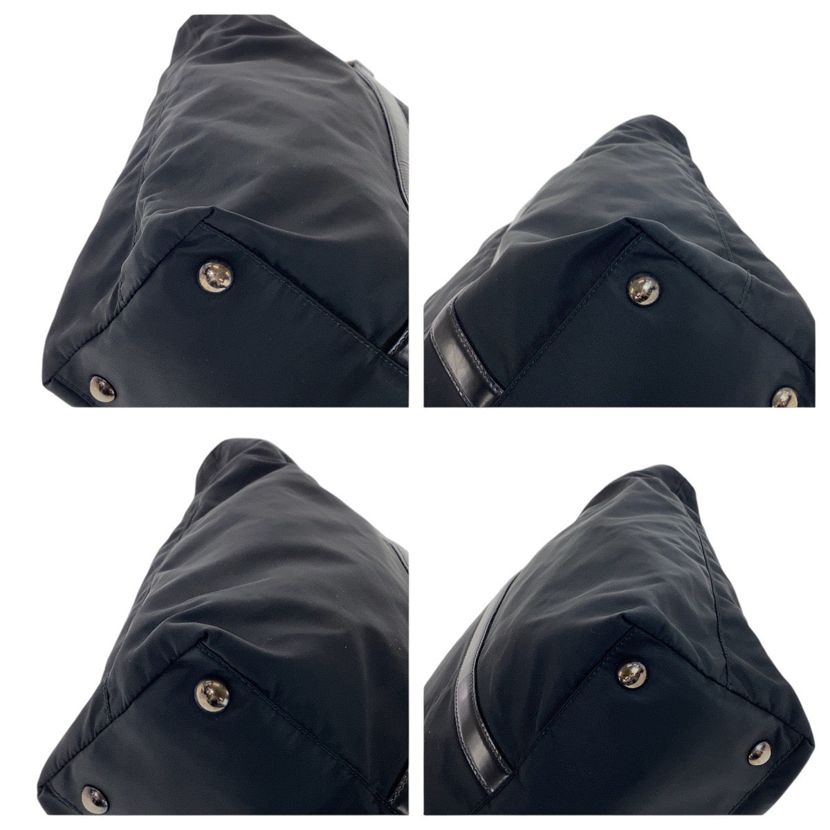 PRADA Business bag Nylon, Leather Black Gunmetal Business bag Briefcase 2way Test Triangle With logo mens Used Authentic