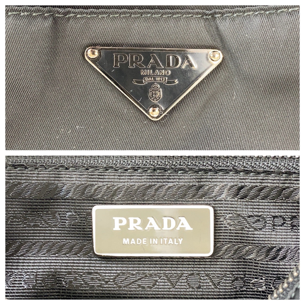 PRADA Business bag Nylon, Leather Black Gunmetal Business bag Briefcase 2way Test Triangle With logo mens Used Authentic
