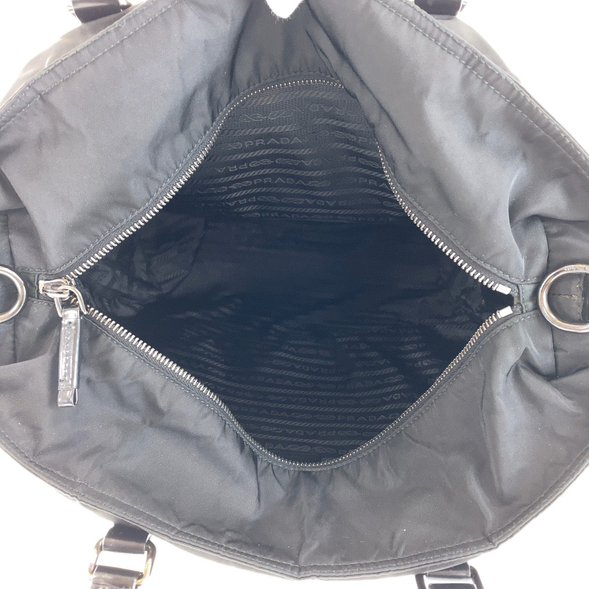 PRADA Business bag Nylon, Leather Black Gunmetal Business bag Briefcase 2way Test Triangle With logo mens Used Authentic