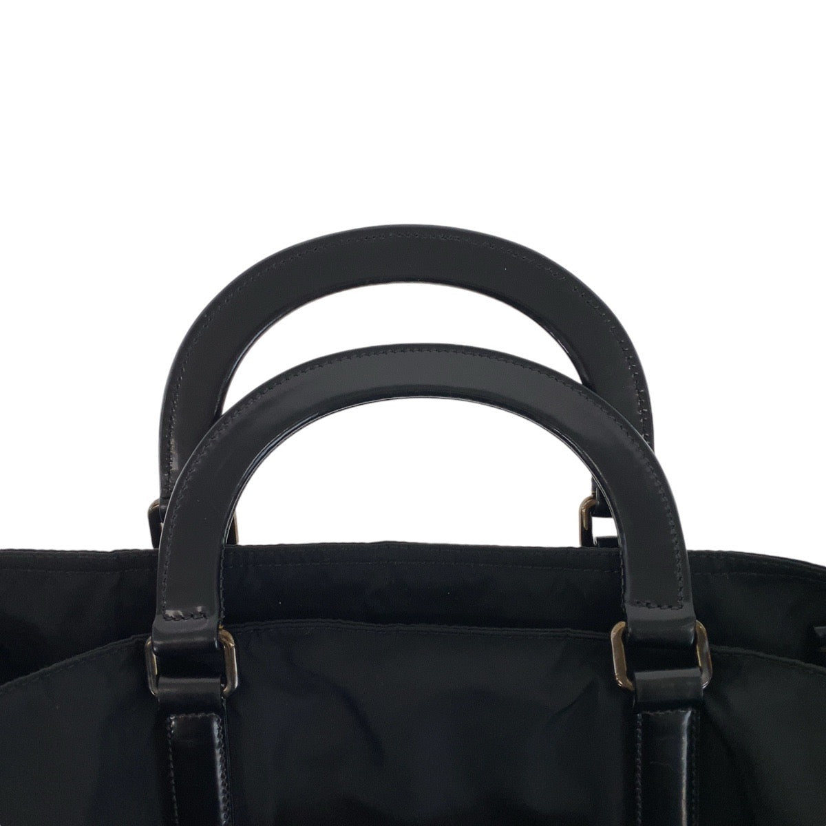 PRADA Business bag Nylon, Leather Black Gunmetal Business bag Briefcase 2way Test Triangle With logo mens Used Authentic