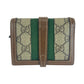 GUCCI Bifold Wallet 645536 GG Supreme canvas, leather Brown multicolor Folding wallet Compact wallet Jackie Women Used Authentic