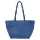 PRADA Tote Bag leather Blue GoldMetal Tote Bag Shoulder Bag Triangle With logo Women Used Authentic