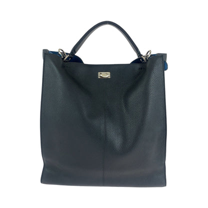 FENDI Business bag 7VA447 leather Black SilverMetal Business bag briefcase Peekaboo x light mens Used Authentic