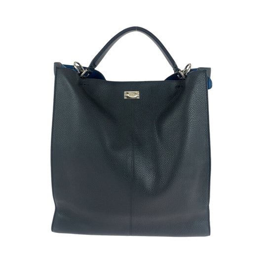 FENDI Business bag 7VA447 leather Black SilverMetal Business bag briefcase Peekaboo x light mens Used Authentic