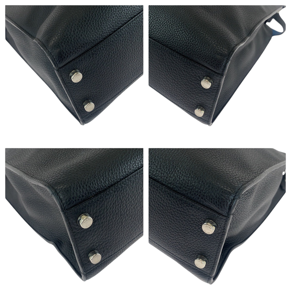 FENDI Business bag 7VA447 leather Black SilverMetal Business bag briefcase Peekaboo x light mens Used Authentic
