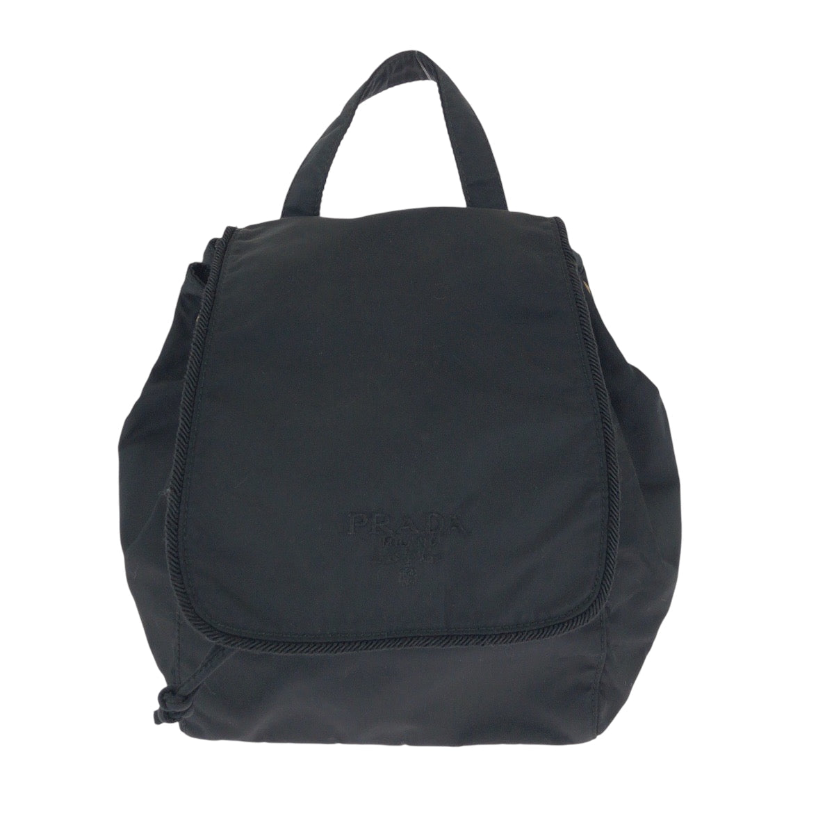 PRADA Backpack Nylon black Backpack Backpack Test embroidery Women Used Authentic