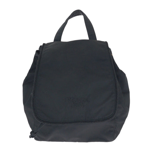 PRADA Backpack Nylon black Backpack Backpack Test embroidery Women Used Authentic