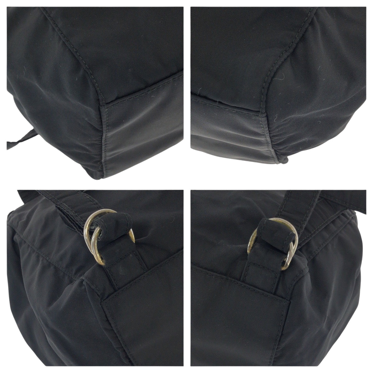 PRADA Backpack Nylon black Backpack Backpack Test embroidery Women Used Authentic