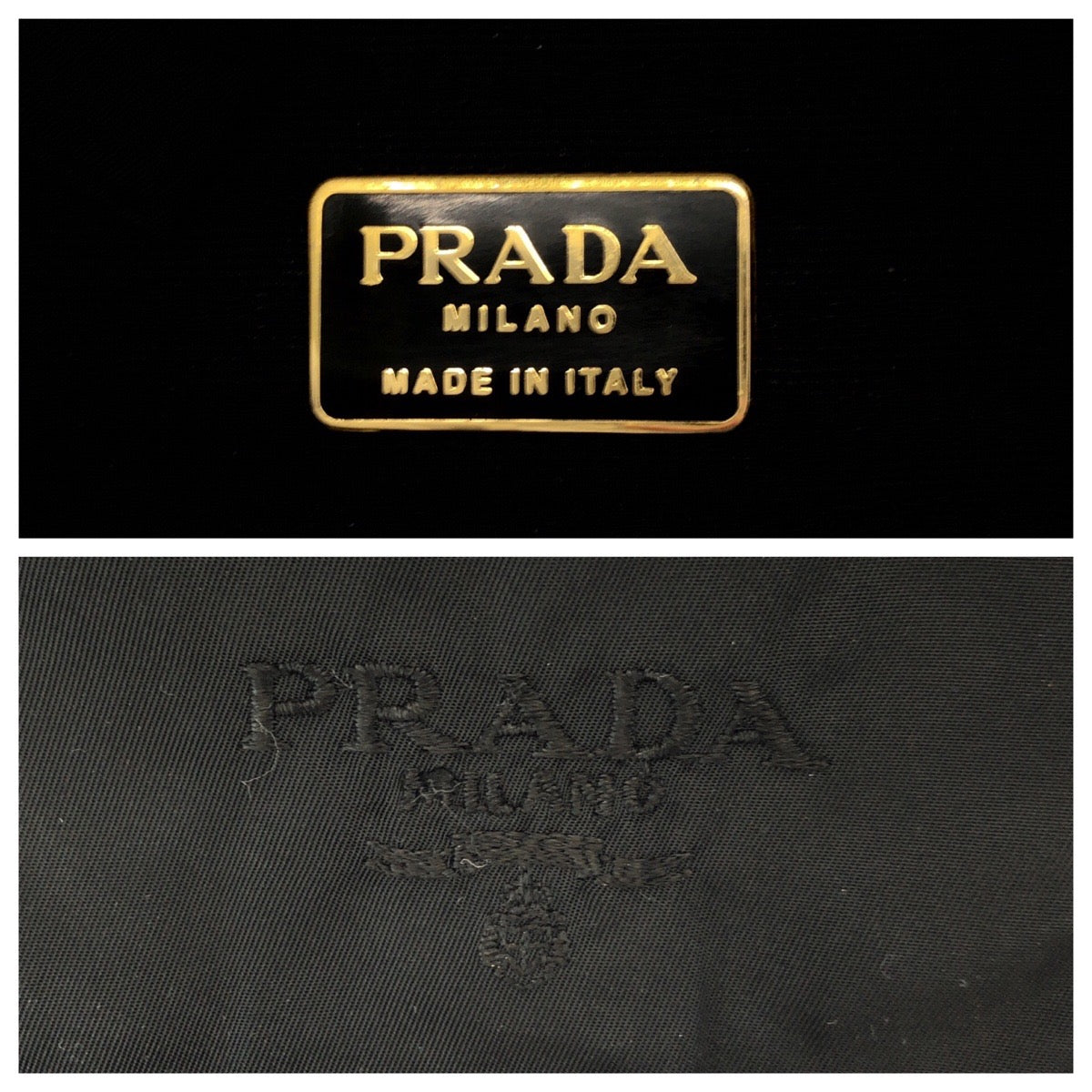 PRADA Backpack Nylon black Backpack Backpack Test embroidery Women Used Authentic