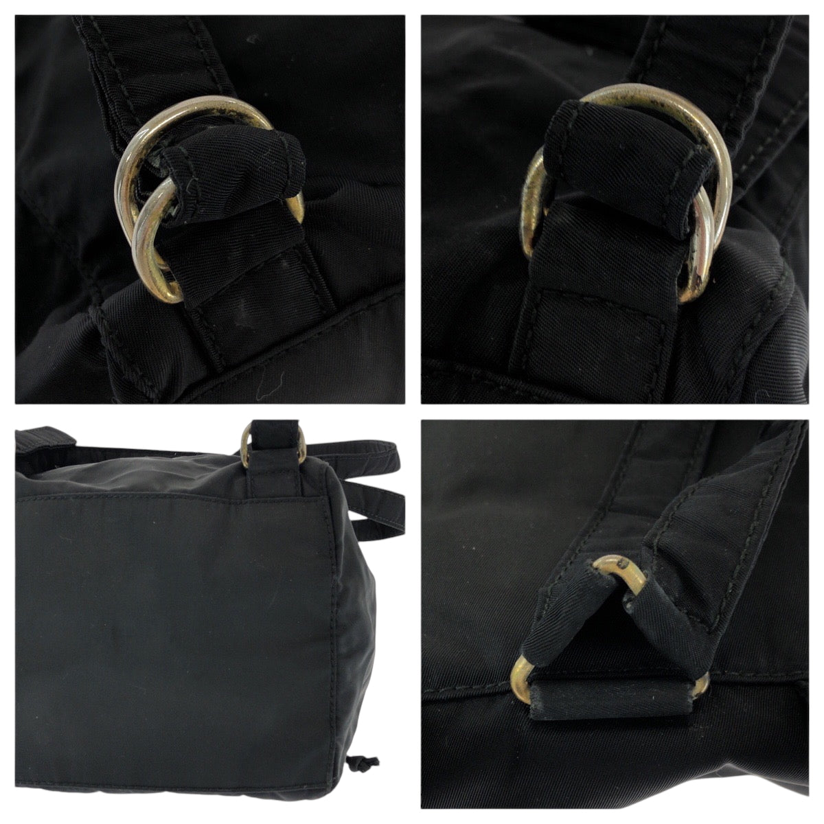 PRADA Backpack Nylon black Backpack Backpack Test embroidery Women Used Authentic