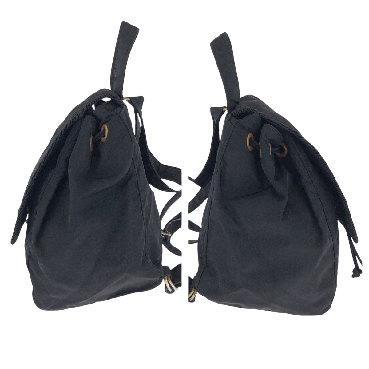 PRADA Backpack Nylon black Backpack Backpack Test embroidery Women Used Authentic