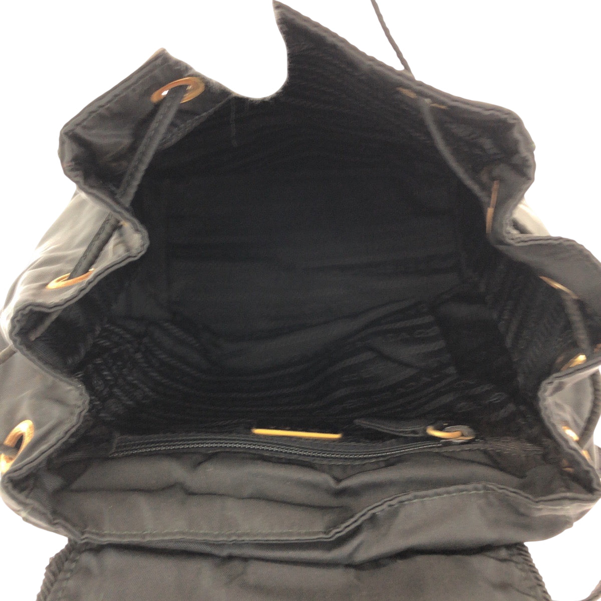 PRADA Backpack Nylon black Backpack Backpack Test embroidery Women Used Authentic