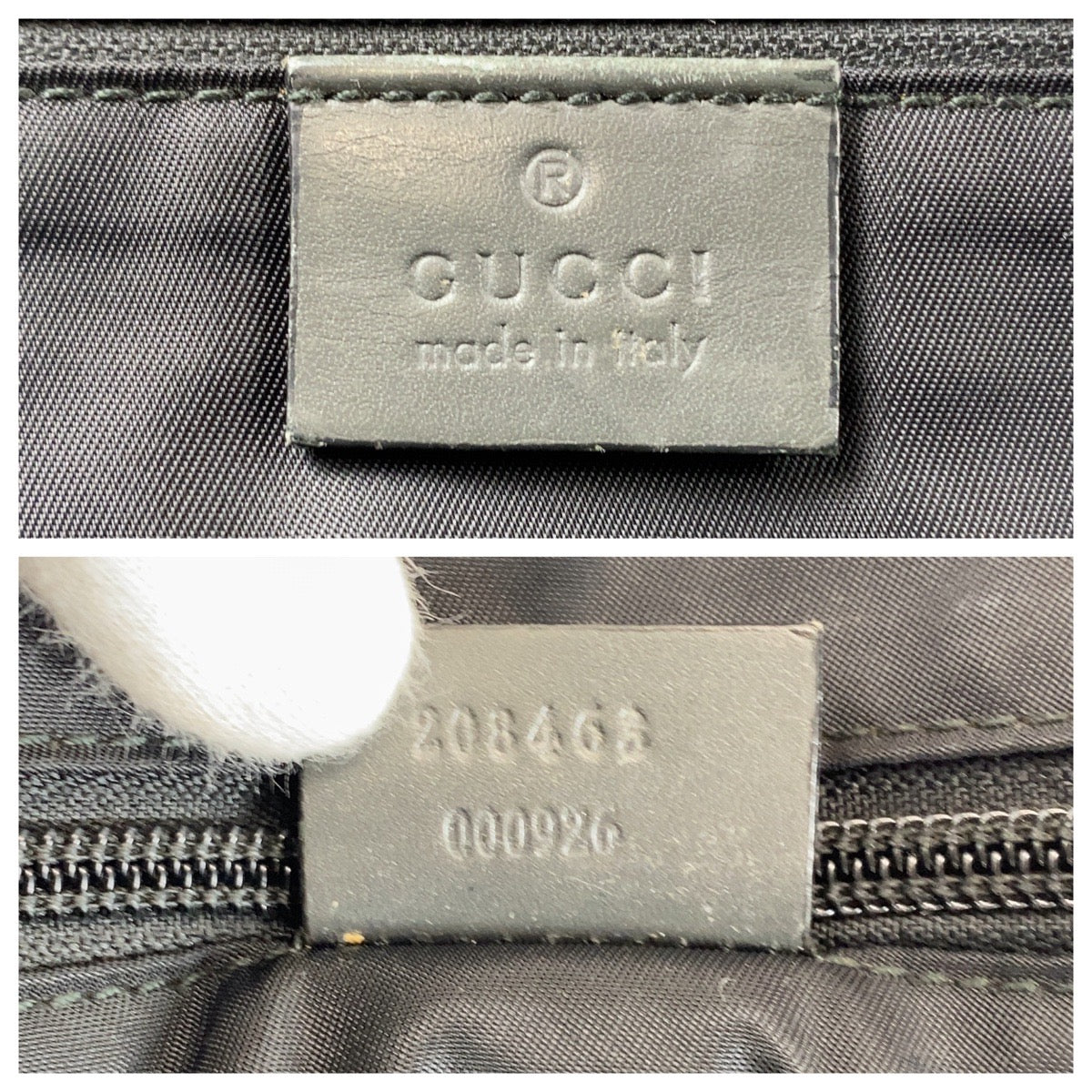 GUCCI Business bag 208463 PVC, Leather Grey SilverMetal Business bag briefcase GG implementation mens Used Authentic