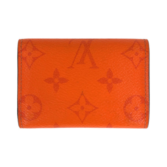 LOUIS VUITTON Tri-fold wallet M69245 leather Volcano orange Folding wallet Compact wallet Taiga Lama Monogram Discovery compact wallet Women Used Authentic