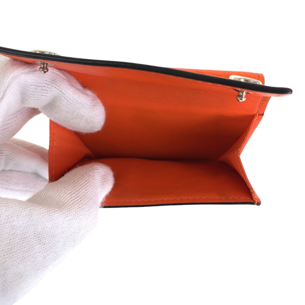 LOUIS VUITTON Tri-fold wallet M69245 leather Volcano orange Folding wallet Compact wallet Taiga Lama Monogram Discovery compact wallet Women Used Authentic