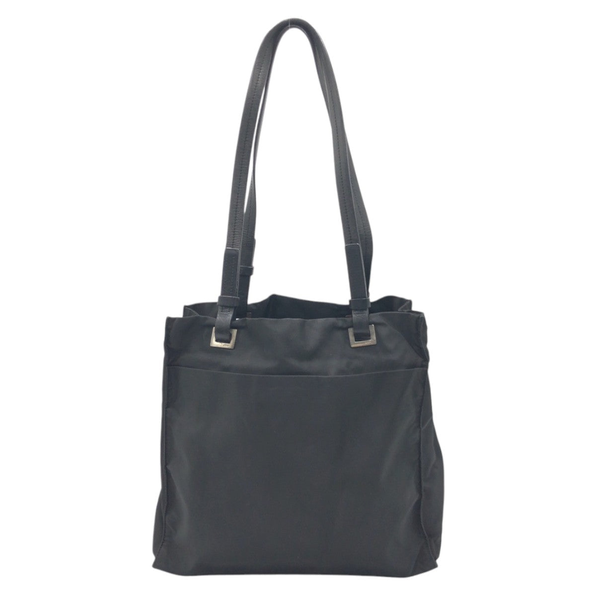 PRADA Tote Bag Nylon Black black Tote Bag Unisex Test Triangular logo Women Used Authentic