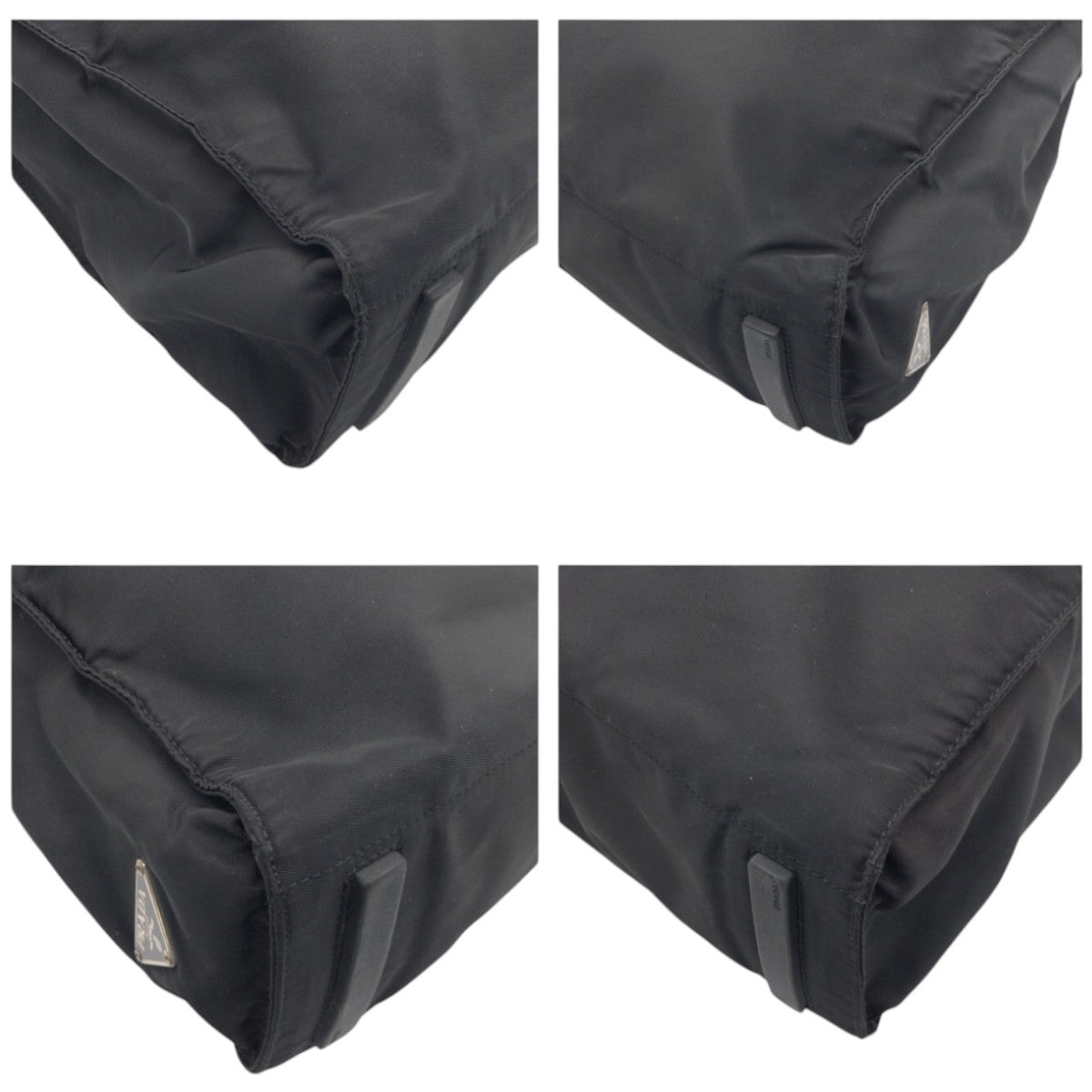 PRADA Tote Bag Nylon Black black Tote Bag Unisex Test Triangular logo Women Used Authentic