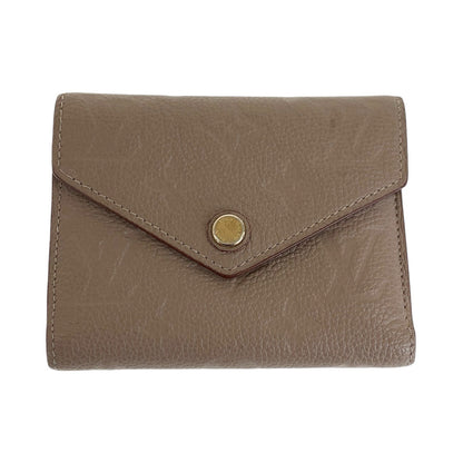 LOUIS VUITTON Tri-fold wallet M63529 leather Beige Greige Gold Metal Folding wallet Compact wallet Monogram Unplant Portefeuille Victorine Women Used Authentic