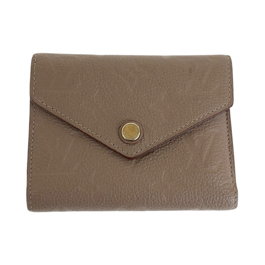 LOUIS VUITTON Tri-fold wallet M63529 leather Beige Greige Gold Metal Folding wallet Compact wallet Monogram Unplant Portefeuille Victorine Women Used Authentic
