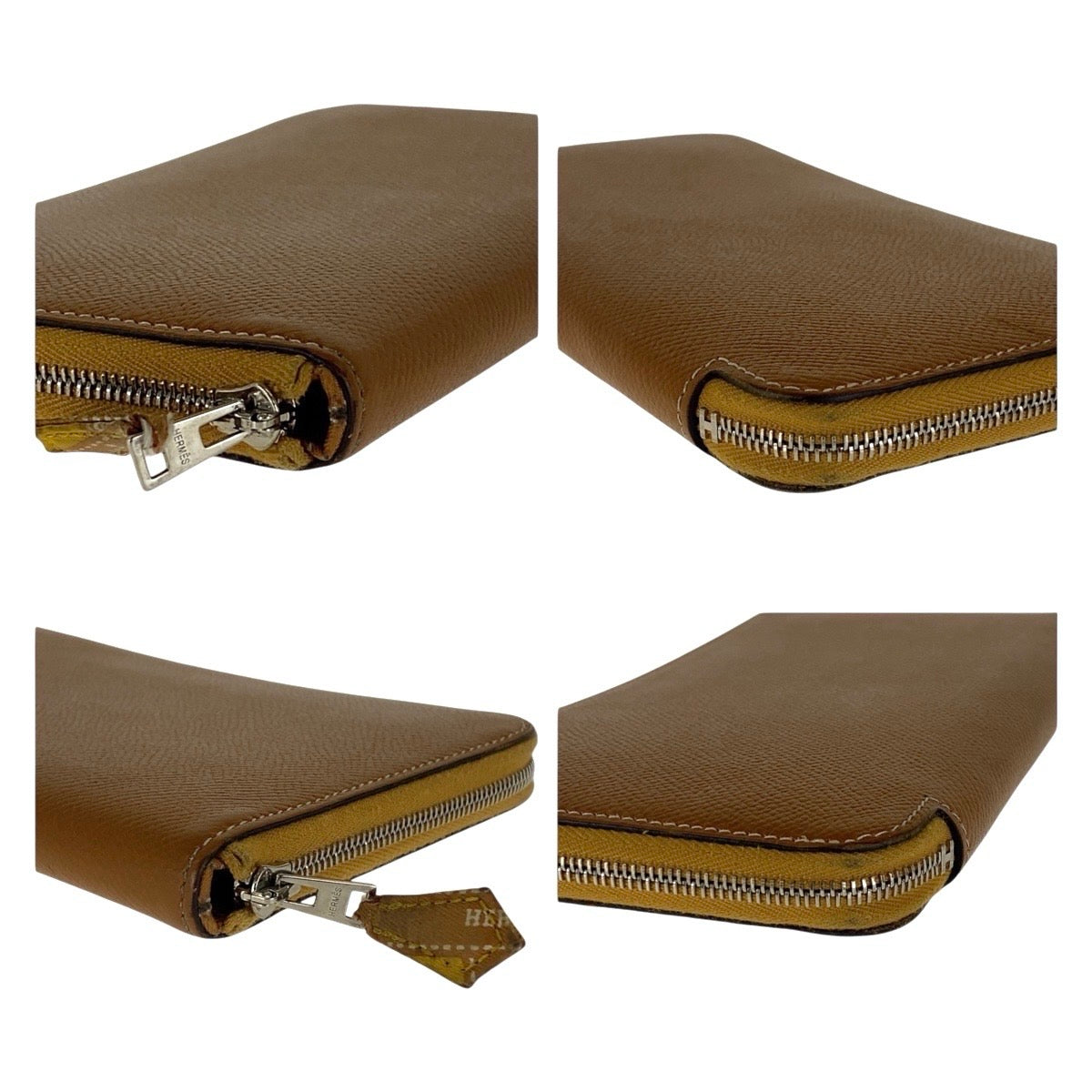LOUIS VUITTON Tri-fold wallet M63529 leather Beige Greige Gold Metal Folding wallet Compact wallet Monogram Unplant Portefeuille Victorine Women Used Authentic