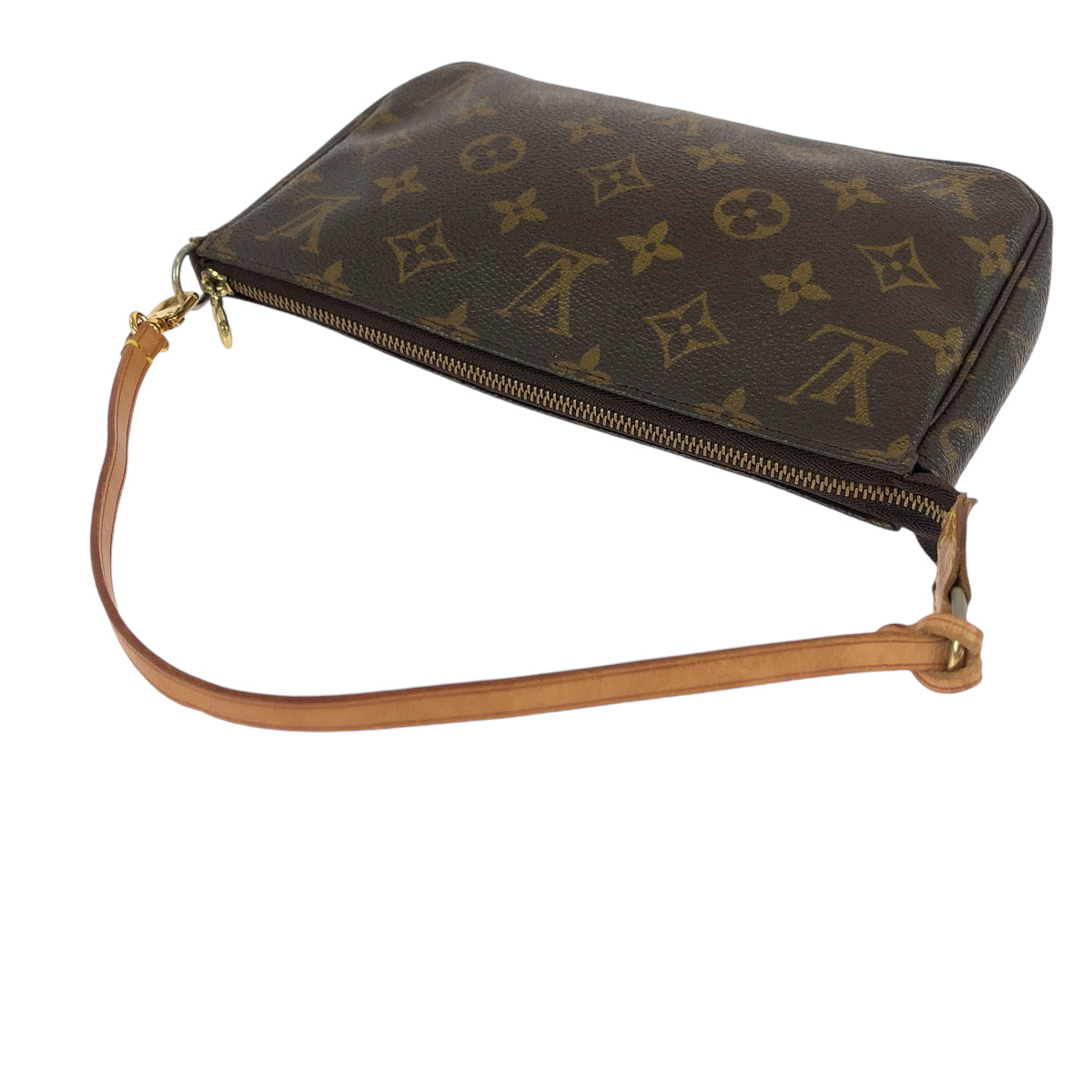 LOUIS VUITTON Handbag M51980 PVC Brown Gold Metal Handbag accessory pouch Monogram Women Used Authentic