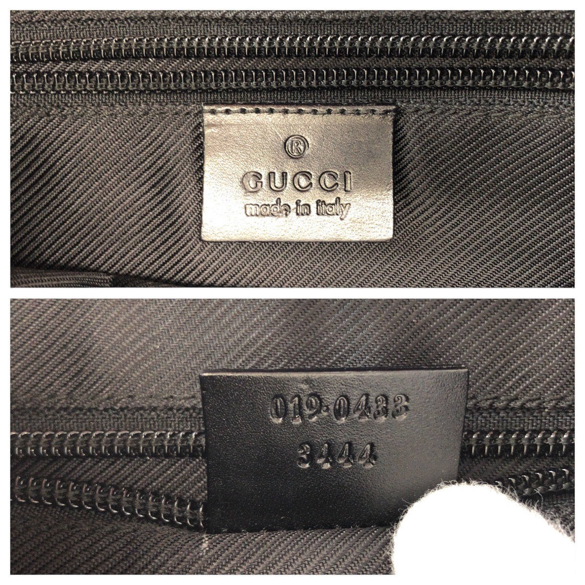 GUCCI Shoulder Bag 019 0433 GG canvas Black SilverMetal Shoulder Bag pochette Women Used Authentic