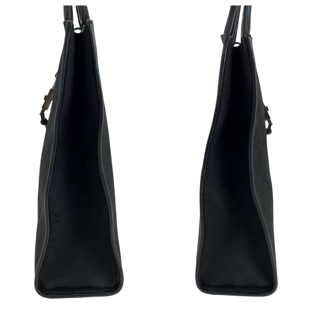 GUCCI Tote Bag 002 1064 GG canvas Black SilverMetal Tote Bag handbag Jackie Women Used Authentic