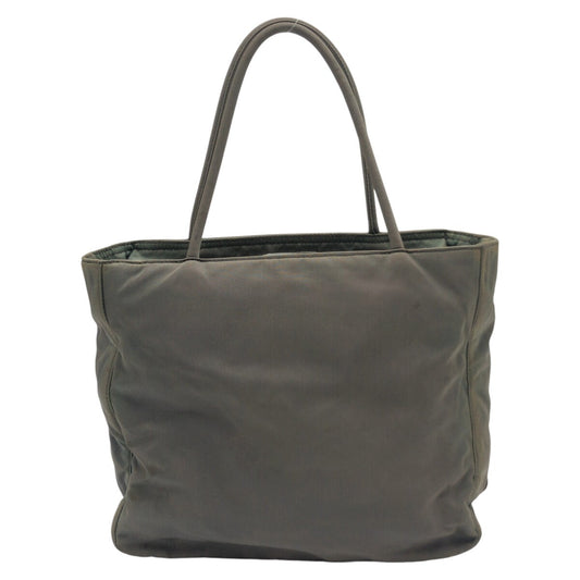 PRADA Tote Bag Nylon khaki Tote Bag handbag Triangular logo Women Used Authentic