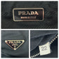 PRADA Tote Bag Nylon Black SilverMetal Tote Bag Shoulder Bag Triangle With logo Women Used Authentic