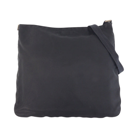PRADA Shoulder Bag Nylon Black SilverMetal Crossbody Shoulder Bag Messenger Bag Test Triangle With logo Women Used Authentic