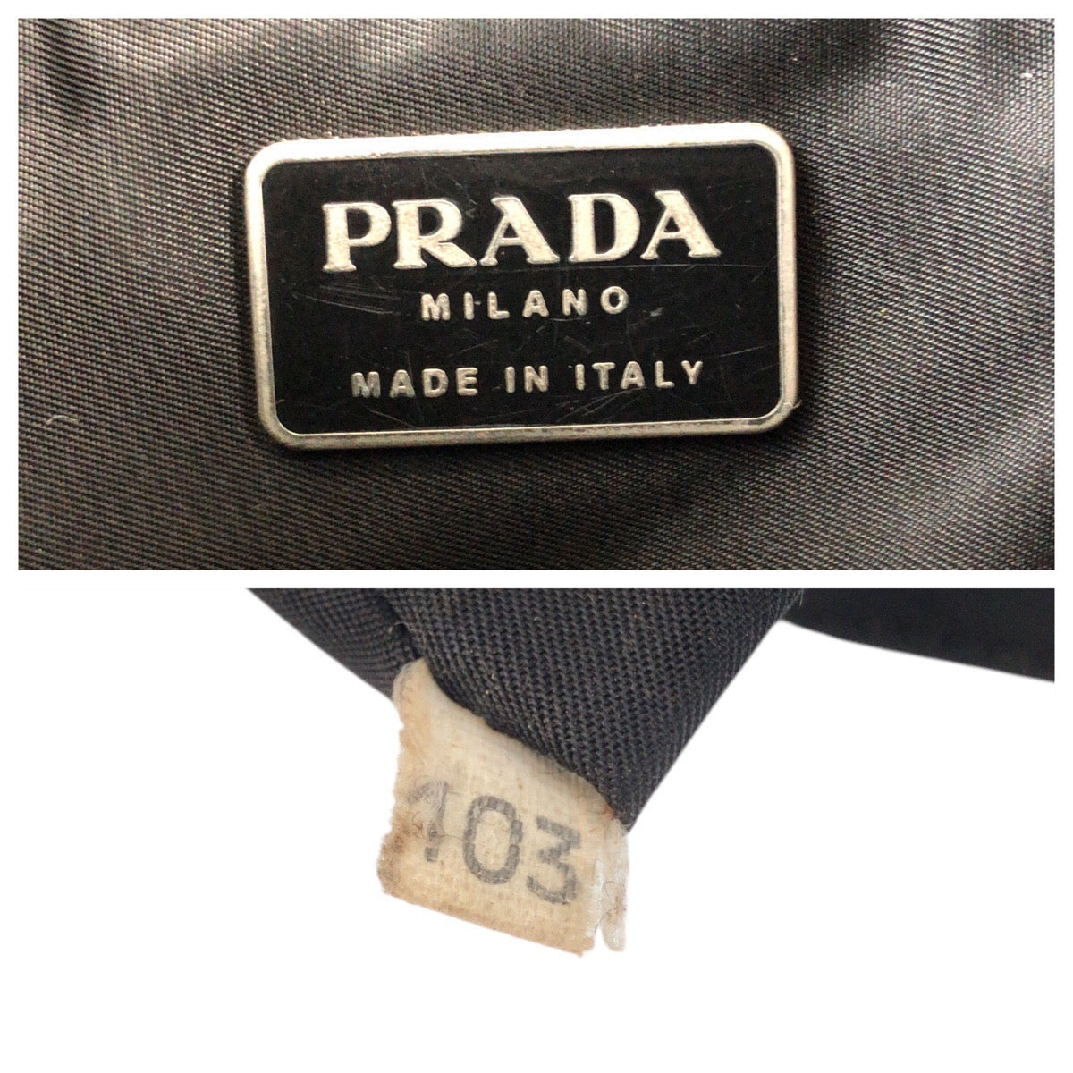 PRADA Shoulder Bag Nylon Black SilverMetal Crossbody Shoulder Bag Messenger Bag Test Triangle With logo Women Used Authentic