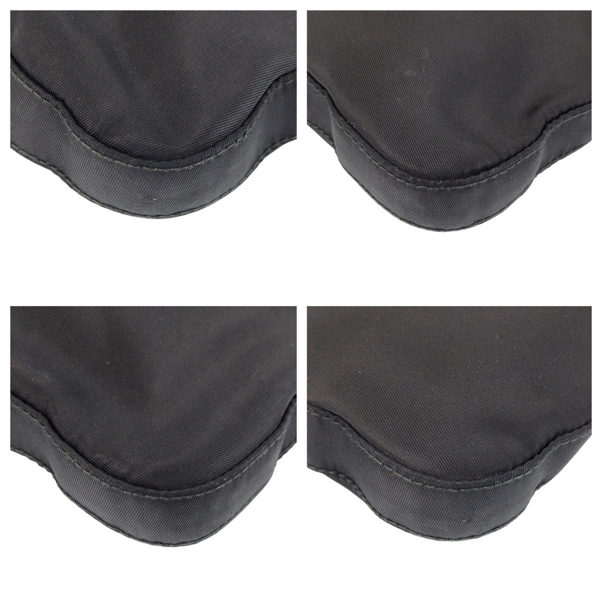 PRADA Shoulder Bag Nylon Black SilverMetal Crossbody Shoulder Bag Messenger Bag Test Triangle With logo Women Used Authentic