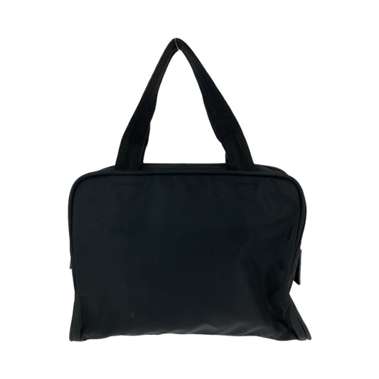 PRADA Handbag Nylon Black SilverMetal Handbags Shoulder Bags Business Bags Triangle With logo Women Used Authentic