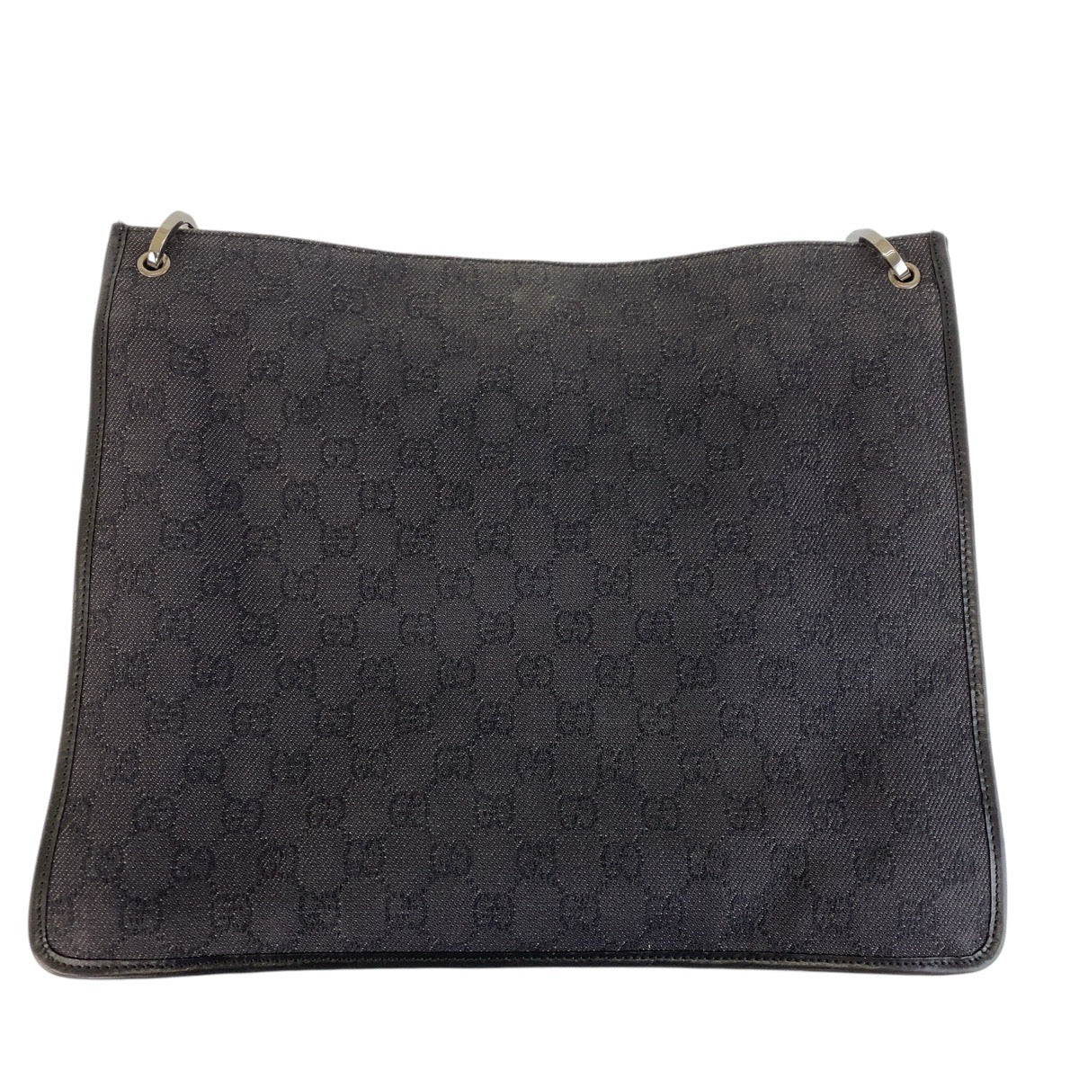 GUCCI Shoulder Bag 90656 GG canvas Black SilverMetal Crossbody Shoulder Bag Women Used Authentic