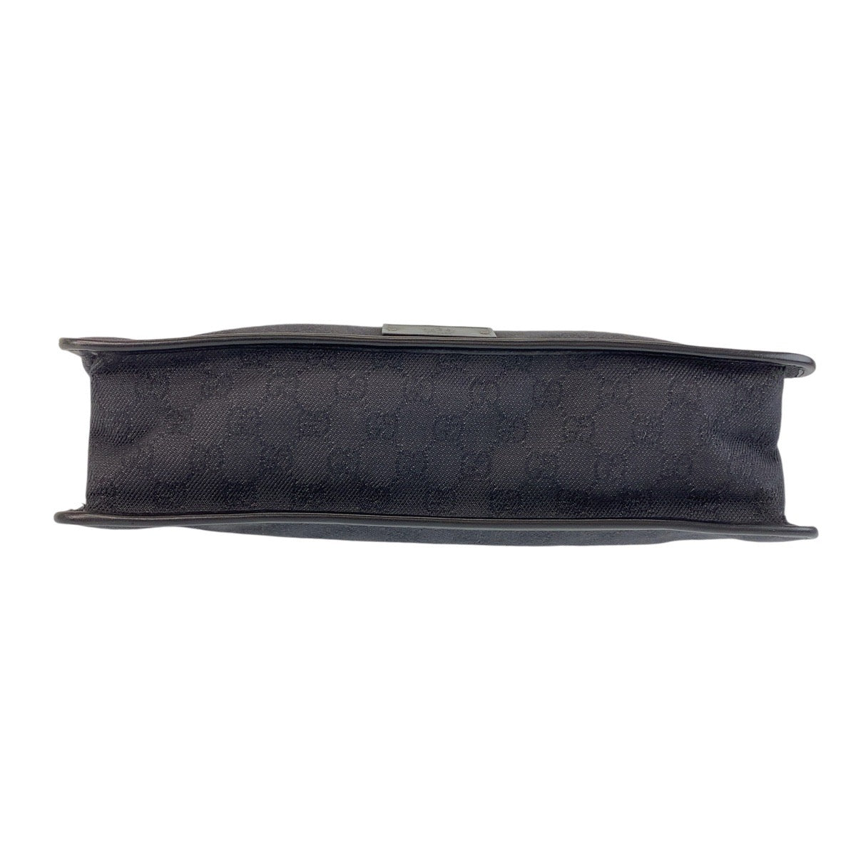 GUCCI Shoulder Bag 90656 GG canvas Black SilverMetal Crossbody Shoulder Bag Women Used Authentic