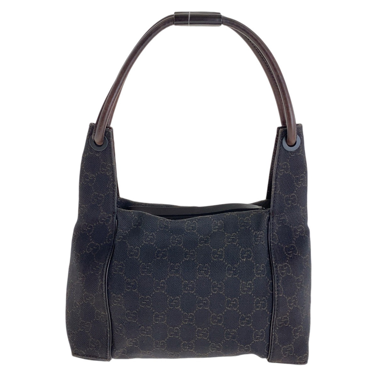 GUCCI Shoulder Bag 101333 GG canvas Brown Silver Metal Hobo Shoulder Bag Handbag Women Used Authentic