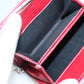 BALENCIAGA Bifold Wallet Leather Multicolor Red Silver
