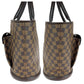 LOUIS VUITTON Tote Bag N51120 PVC Brown Gold Metal Tote Bag Shoulder Bag Damier Manosque GM Women Used Authentic