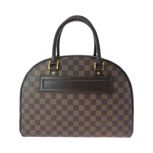 LOUIS VUITTON Handbag N41455 PVC Brown Gold Metal Handbag Boston Duffel bag Damier Ebene Nolita Women Used Authentic