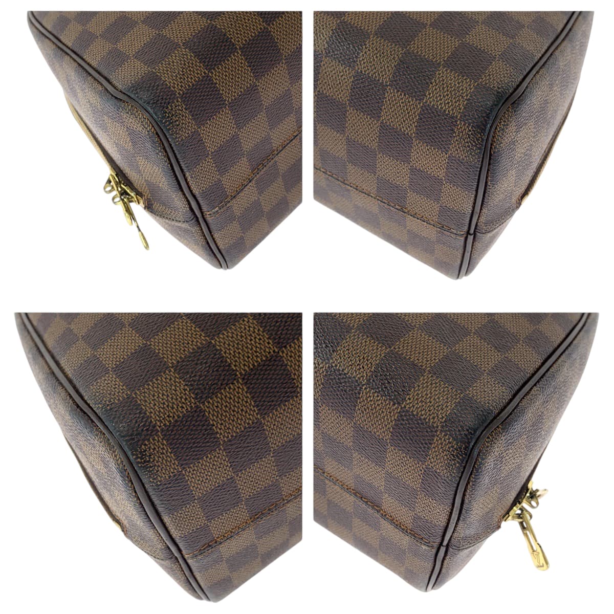LOUIS VUITTON Handbag N41455 PVC Brown Gold Metal Handbag Boston Duffel bag Damier Ebene Nolita Women Used Authentic