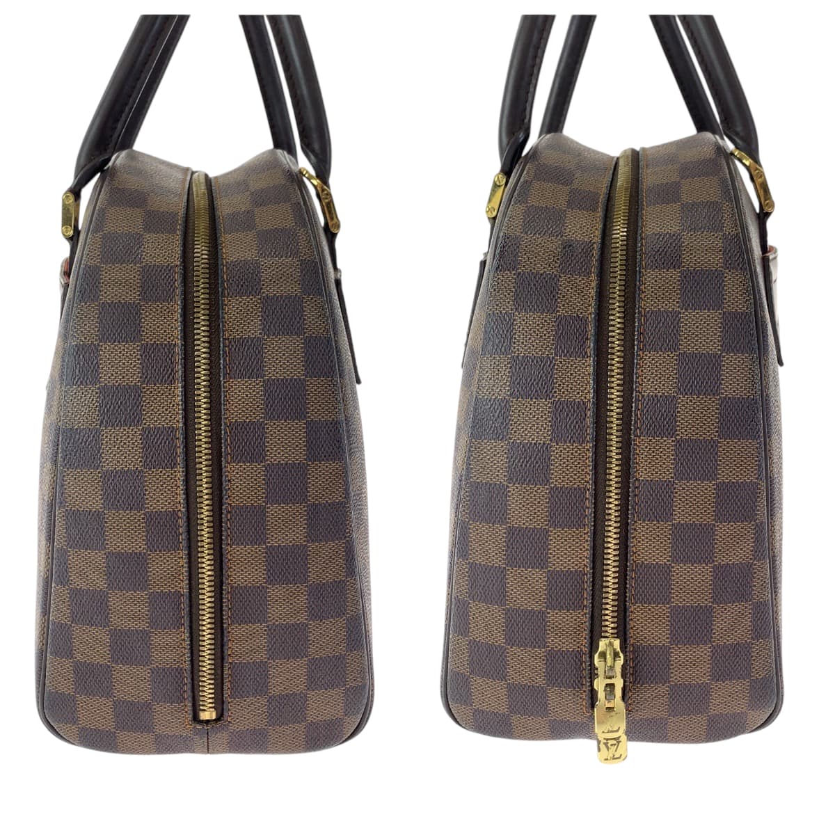 LOUIS VUITTON Handbag N41455 PVC Brown Gold Metal Handbag Boston Duffel bag Damier Ebene Nolita Women Used Authentic
