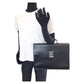 PRADA Business bag leather Black SilverMetal Business bag briefcase Safiano mens Used Authentic