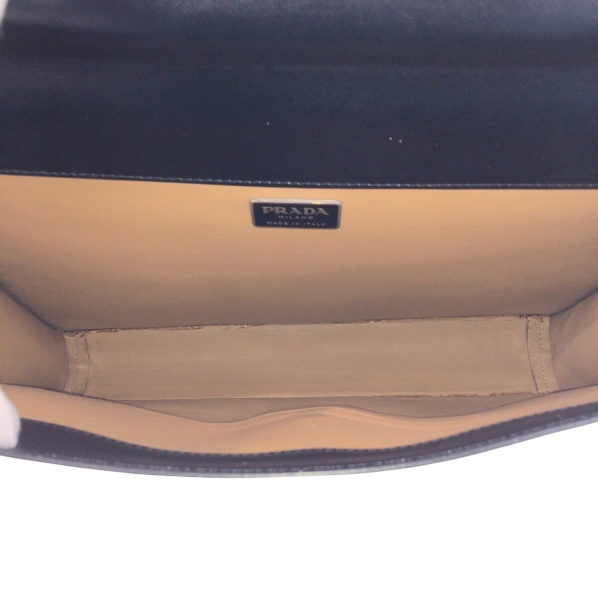 PRADA Business bag leather Black SilverMetal Business bag briefcase Safiano mens Used Authentic