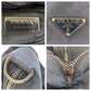 PRADA Boston Duffel bag Nylon, Leather Black SilverMetal Boston Duffel bag, handbag, unisex, 2way Triangle With logo Women Used Authentic