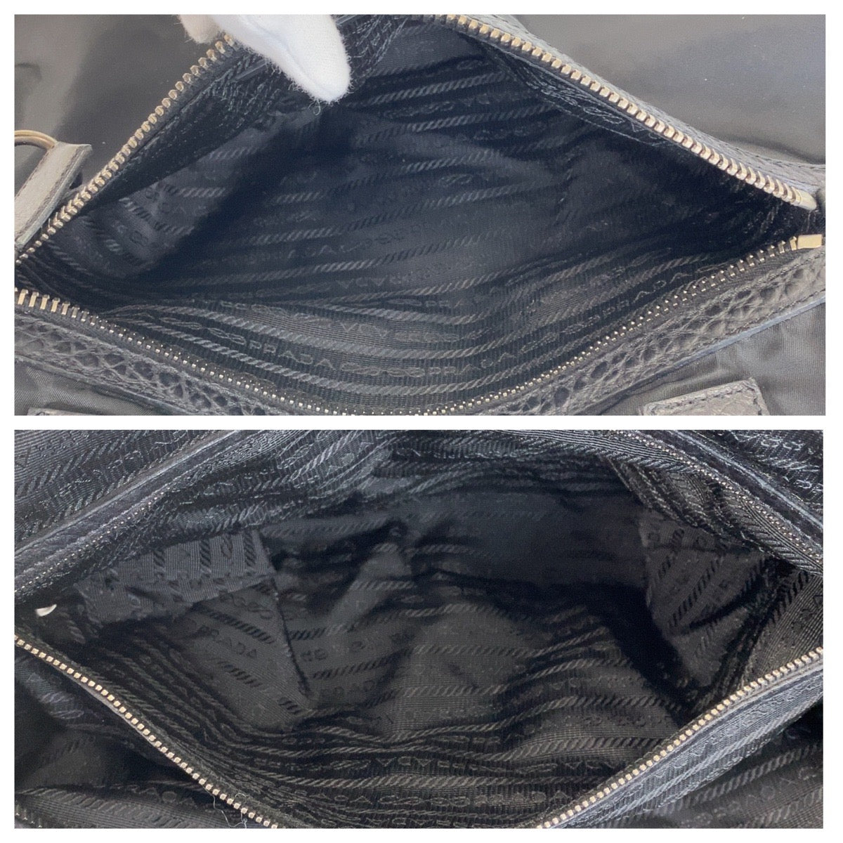 PRADA Boston Duffel bag Nylon, Leather Black SilverMetal Boston Duffel bag, handbag, unisex, 2way Triangle With logo Women Used Authentic