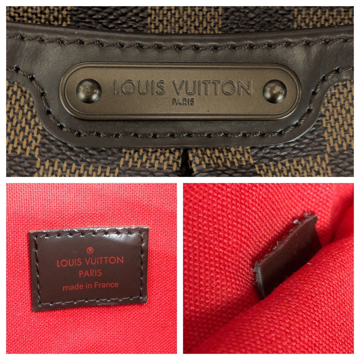 LOUIS VUITTON Shoulder Bag N42251 PVC Brown Gold Metal Shoulder Bag Crossbody Damier Ebene Bloomsbury PM Women Used Authentic